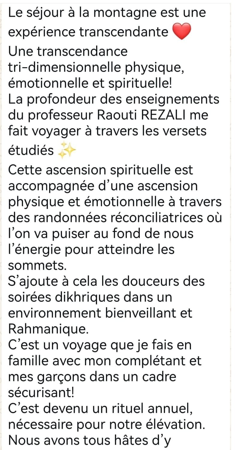 Témoignage d'un participant